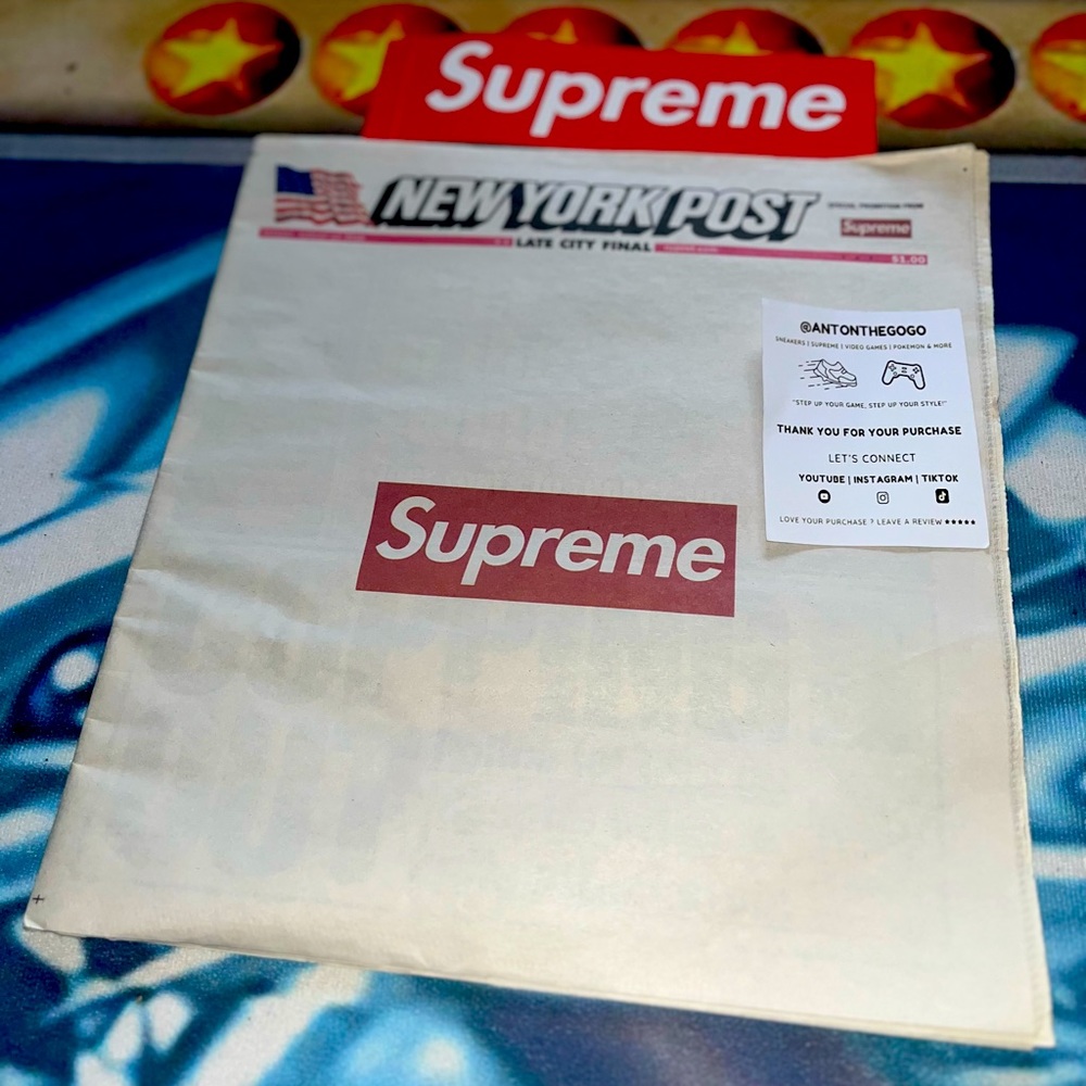 Supreme News Paper & Sticker red box logo exclusive